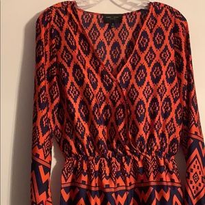 Orange and Blue Aztec-ish Romper
